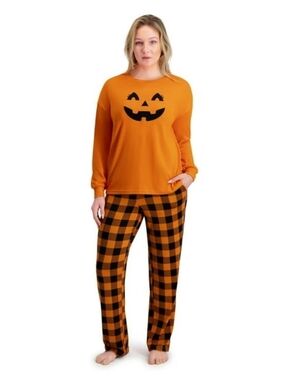 2-Piece DreamLife XXL Unisex Pumpkin Jack O'Lantern Halloween Pajamas Set